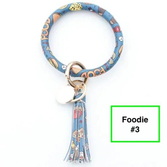 Bracelet Keychain Ring w/Tassel #5 Dalmation - Picture 7 of 12